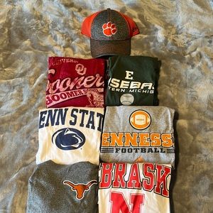 Collegiate Apparel lot of 7 - 4 short sleeve tees - 2 long sleeve tees - 1 hat
